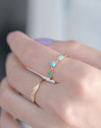 925 Silver Natural Turquoise Agate Ring For Women