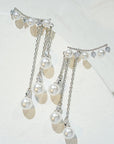 Long High Profile Tassel Pearl Eardrop Earring