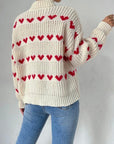 Loose Heart Jacquard Pullover