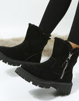 Thick Plush Snow Boots Women Faux Suede Non-slip Winter Shoes