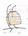 2 Person Outdoor Rattan Hanging Chair ( USA ONLY + 3 TO 5 DAYS SHIPPING)