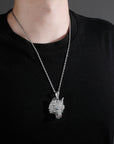 Wolf Head Necklace Pendant Men's ( 3 to 7 Days shipping)