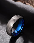 Damascus Steel Ring Two-color Electroplating