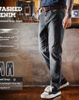 Men’s Washed Gray Tapered Pants – High Waist Cotton Radish Fit pants