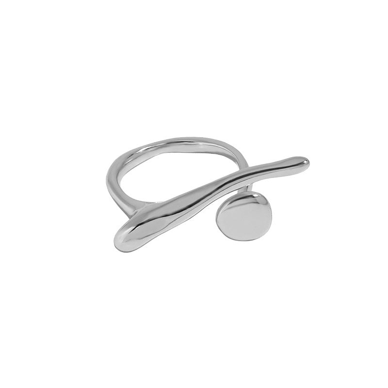 Irregular Misalignment S925  Silver Ring WOMEN