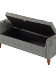 Velvet Multifunctional Storage Rectangular Sofa Stool - Grey ( USA ONLY + 3 TO 5 DAYS SHIPPING)