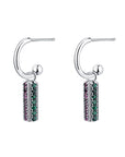 LONG 925 Sterling Silver Colorful  Earrings