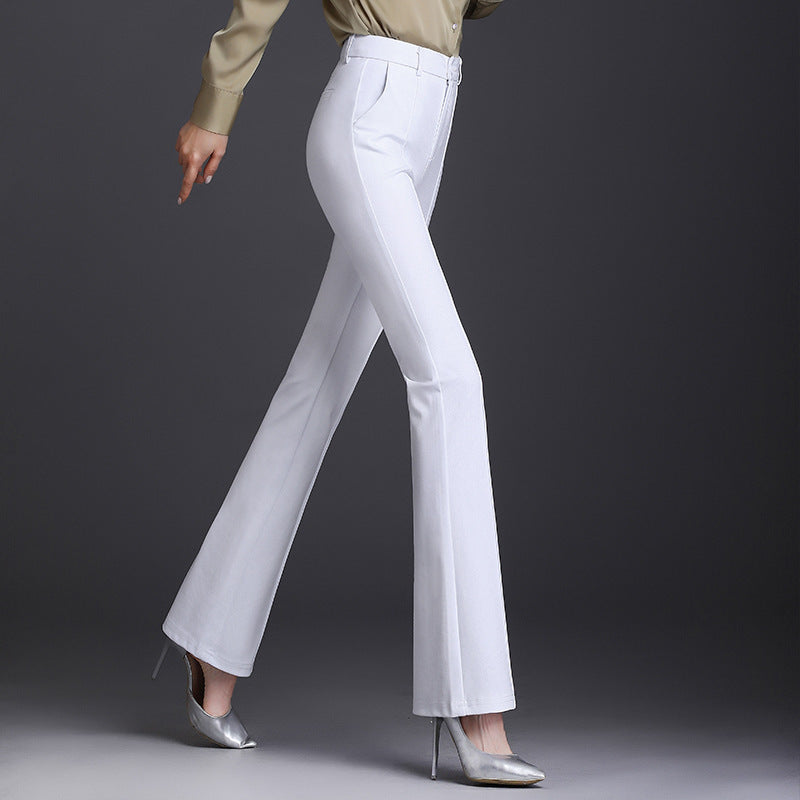 Women’s High-Waist Slimming Pants – Elegant Commute Style with Flowy Bell-Bottom Cut