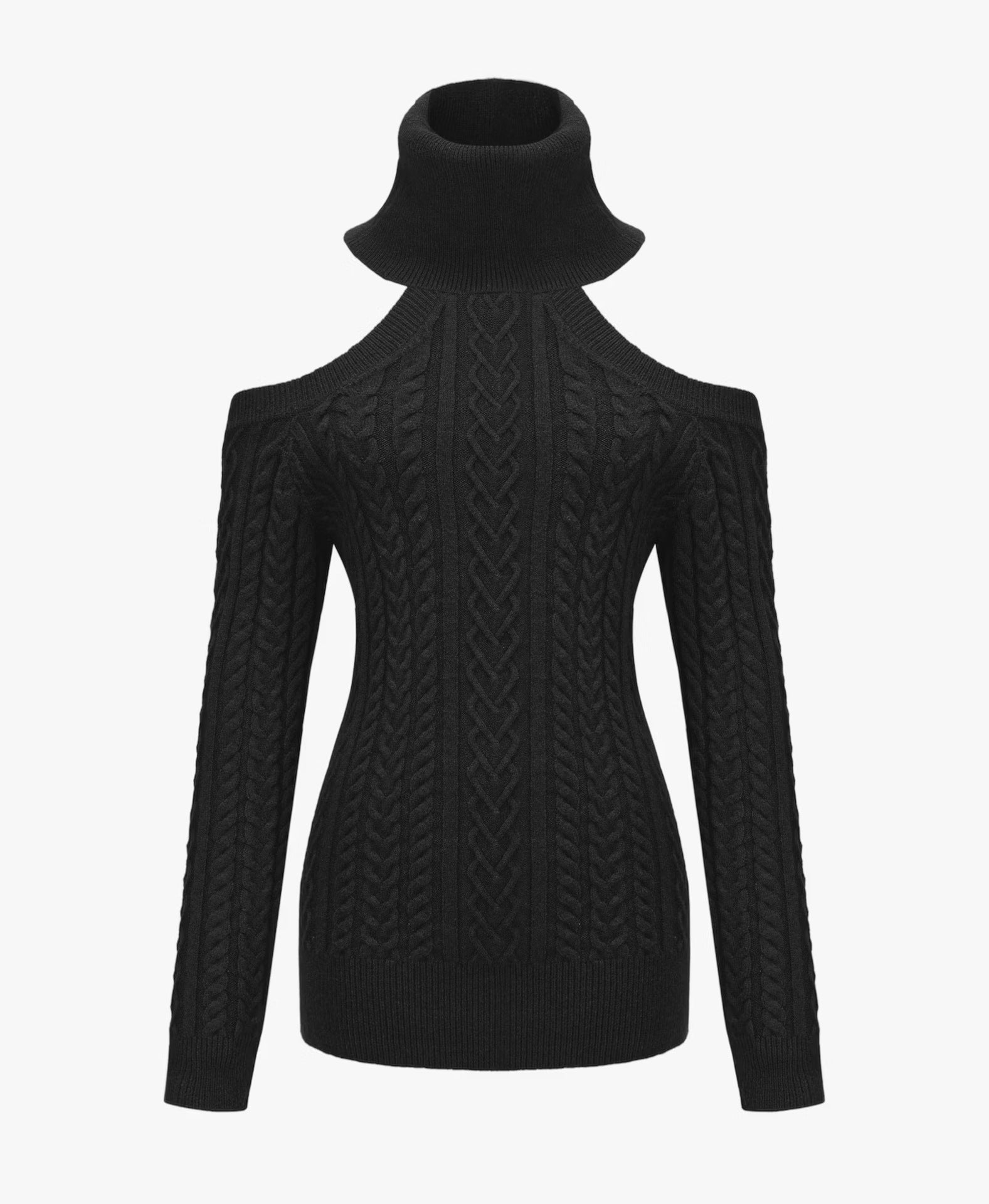 Women’s Twist Knit Lace-Up Dress – Strapless Slim-Fit Turtleneck Halter Style