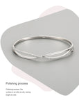 S925 Sterling Silver Cross Diamond Opening Bracelet Temperament Wild ( 3 to 7 days shipping)