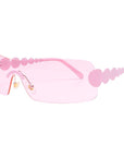 One Piece Rimless Sunglasses Concave Styling women