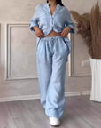 Women's Wide-leg Pants Lace-up Two-piece Suit