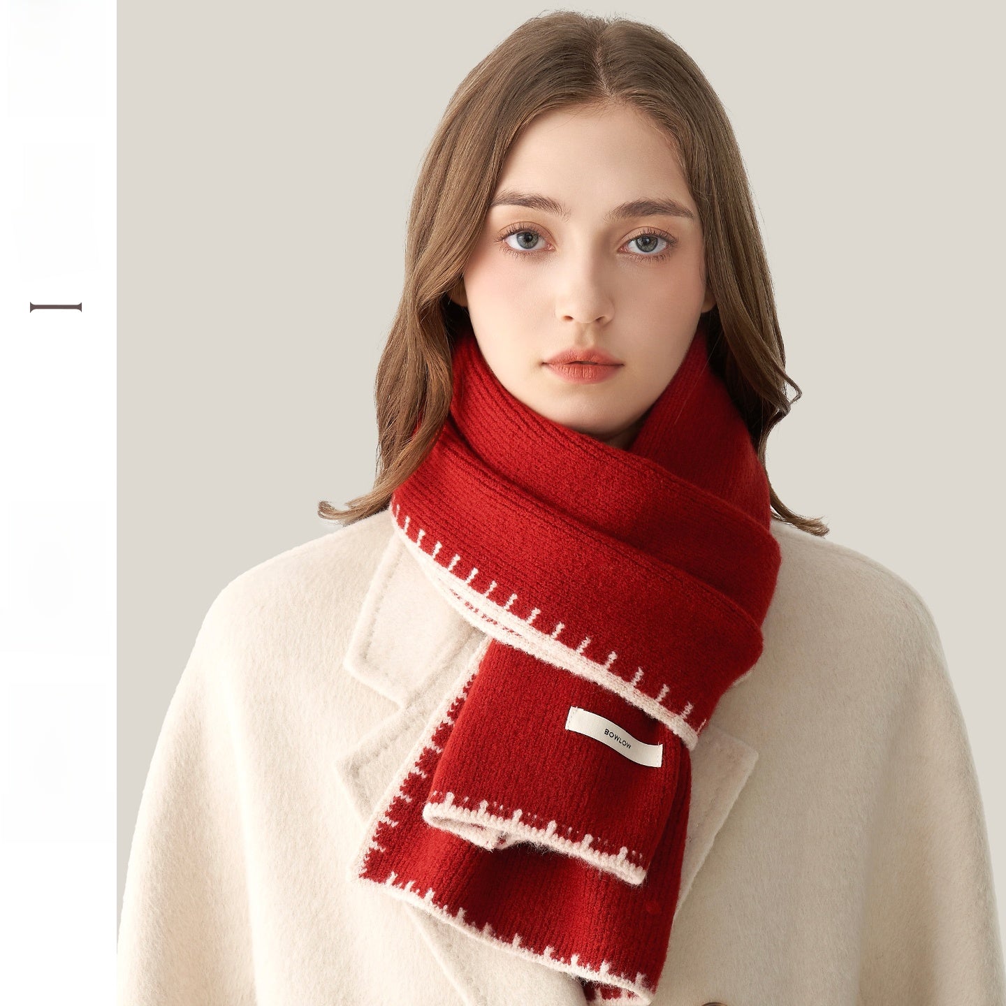 Women’s Wool Scarf Set – Soft Warm Color Block Winter Scarf with Gift Box, Long Windproof Wrap for Outdoor &amp; Everyday Wear