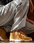 Men’s  Suede Bread Shoes – Comfortable Round-Toe Lace-Up Sneakers in Wheat Color