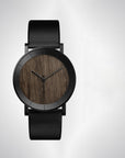 Wooden Watch Men – Natural Walnut Wood Quartz Analog Wristwatch with Leather Strap 3ATM Waterproof