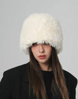 Women’s Plush Winter Bucket Hat – Thick, Soft, Face-Slimming Warm Hat