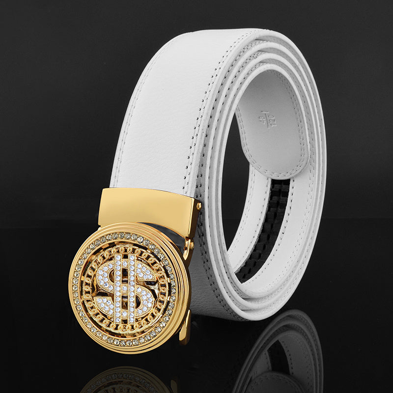 Belt Men&#39;s Leather Automatic Buckle