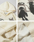 MEN’s Creative Cartoon Foam Printed Hoodie – Playful Streetwear with a Bold Edge