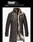 Men's Mid-length  Collar Sheepskin Thickened Fur Overcoat Coat