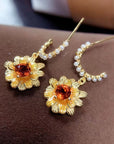 Silver Natural Citrine Stud Earrings