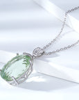 Luxurious Natural Green Crystal Necklace, S925 Sterling Silver