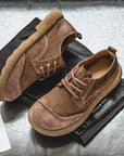 Men’s Vintage Leather Lace-Up Shoes – All-Inclusive Birkenstock-Inspired Casual Loafers
