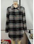 Women's Loose Casual Plush Plaid Shirt Jacket