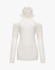 Women’s Twist Knit Lace-Up Dress – Strapless Slim-Fit Turtleneck Halter Style