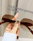 Modern Square Polygon Metal Sunglasses