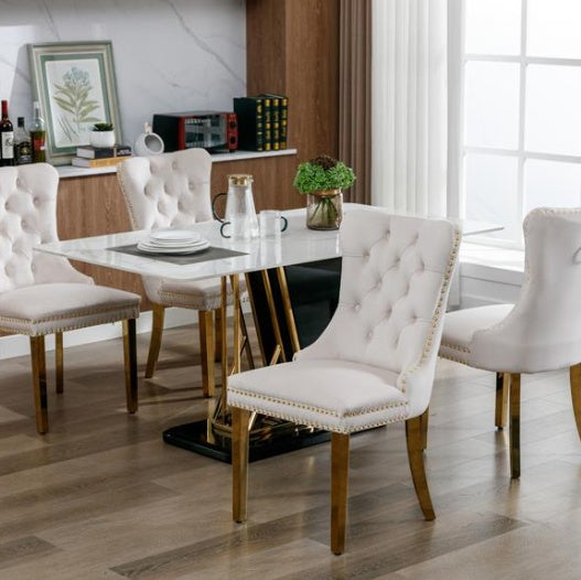 Velvet Upholstered Dining Chair - 2-piece Set ( USA ONLY + 3 TO 7 DAYS SHIPPING)