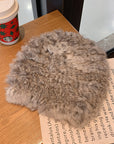 Thickened Warm Real Rabbit Plush Fur Integrated Knitted Hat