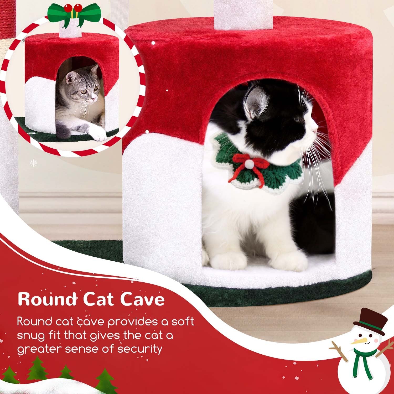 33 Inch Christmas Style Cat Climbing Frame  ( USA ONLY + 3 TO 5 DAYS SHIPPING)