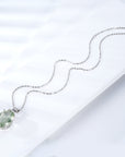 Luxurious Natural Green Crystal Necklace, S925 Sterling Silver