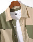 Men’s Casual Shirt & Trousers Suit – Army Green Cotton-Blend Leisure Set