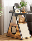 Cat House ,end Table. Wood Cat Condo Black Vintage Pet Furniture ( USA ONLY + 3 TO 5 DAYS SHIPPING)