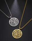 Fashion Real Gold Plating Cut Hollow Ring Merkaba Pendant 304 Material Stainless Steel Necklace