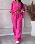 Women's Wide-leg Pants Lace-up Two-piece Suit