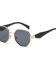 Modern Square Polygon Metal Sunglasses