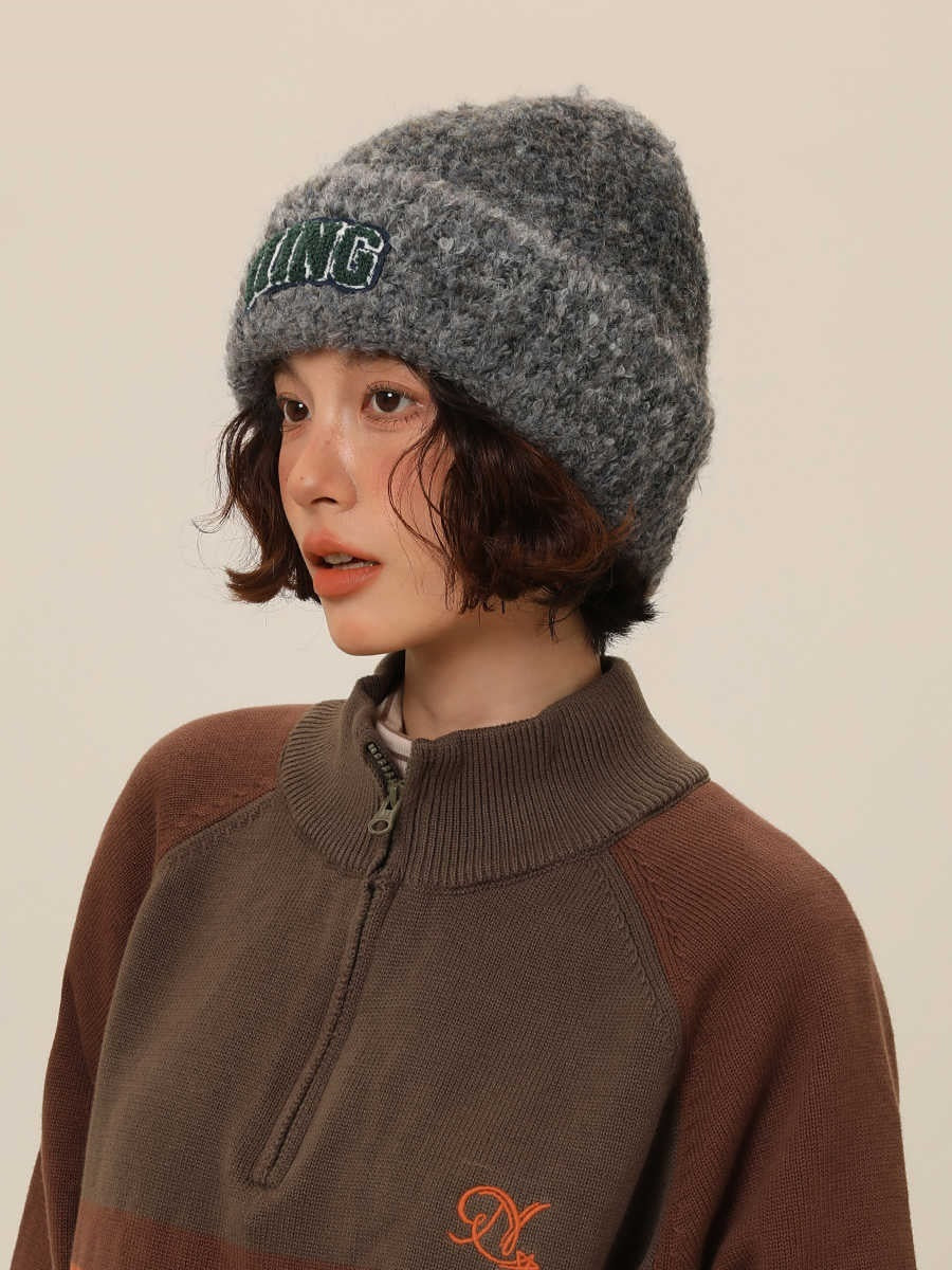 Women’s Wool Blend Vintage Gradient Knitted Hat – Cozy Warmth with Retro Charm