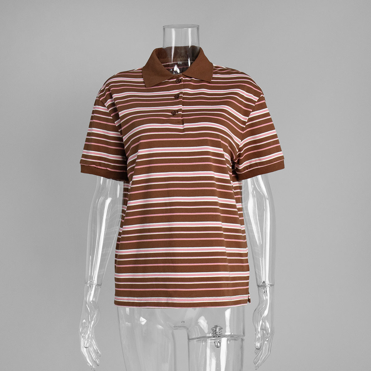 Women&#39;s Stripe Polo Shirt – Cotton