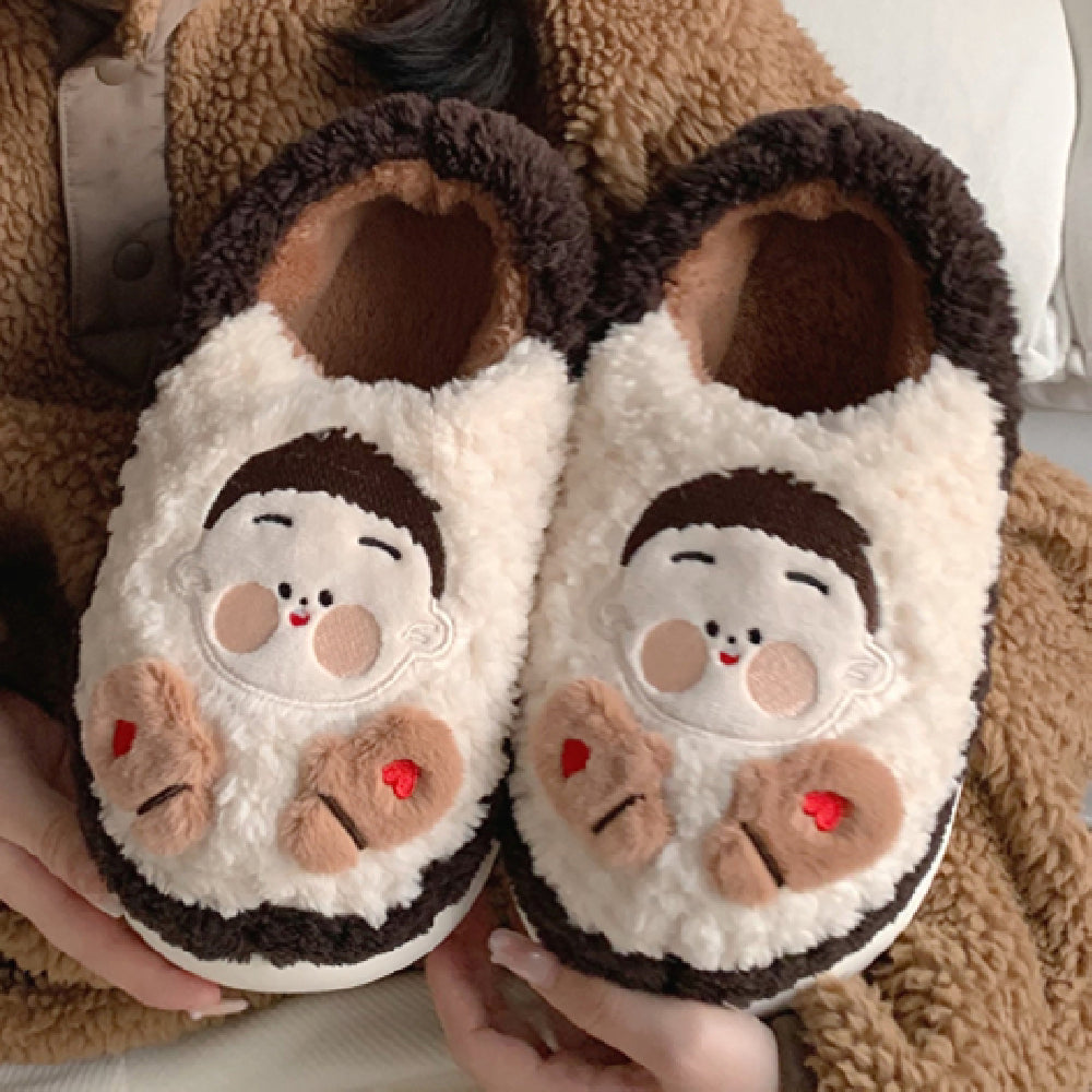 Lovers Cute Cartoon Cotton Slippers Men And Women