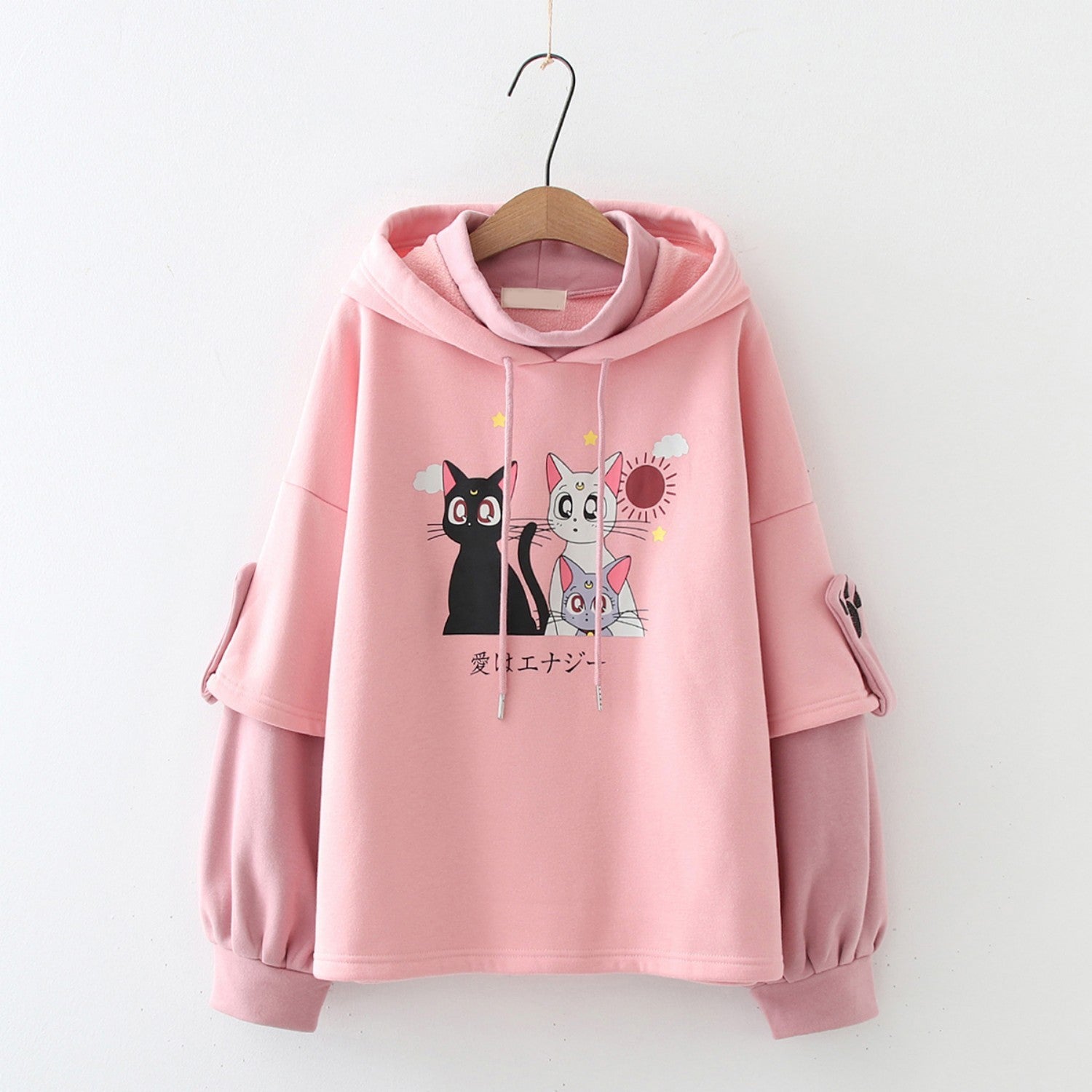 Women’s Forest Fleece Hoodie – Cozy Autumn &amp; Winter Cartoon Style