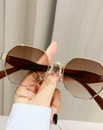 Modern Square Polygon Metal Sunglasses