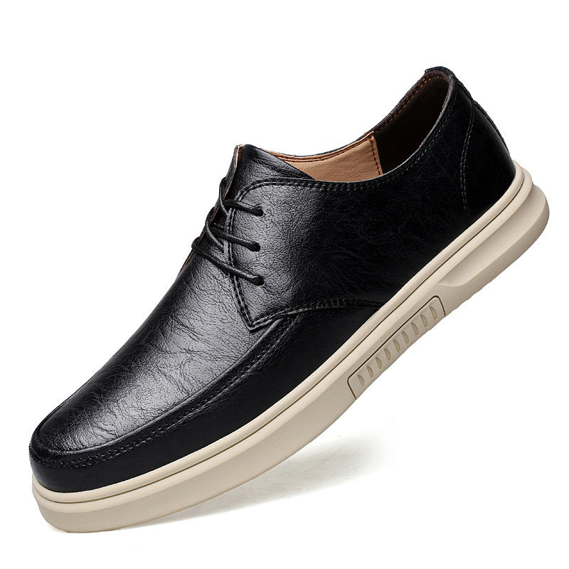 Men genuine Leather Versatile Single-layer Shoes