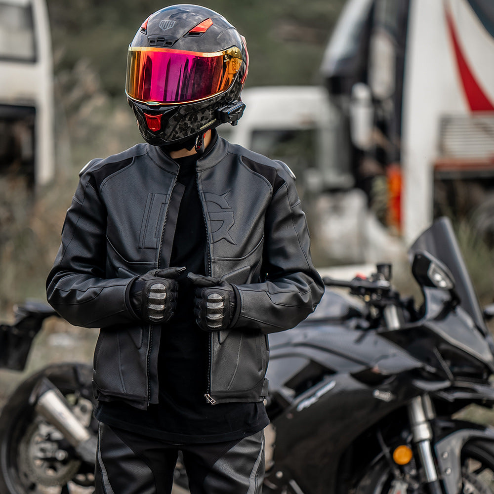 Wind-proof Motorcycle Leather Pants Suit For Men