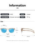 UV400 Semi-rimless Men's And Women's Polarized wooden Sunglasses