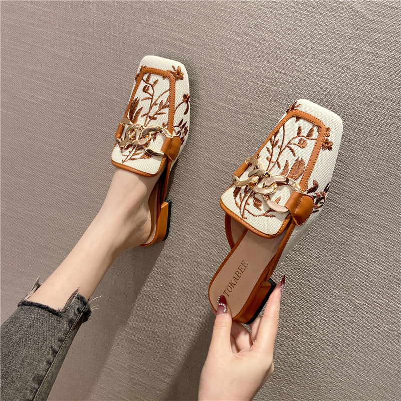 Women&#39;s Closed Toe Half Slippers For Summer