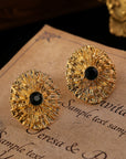 Sungirl Flower Round Studs Silver Pin Earrings women