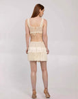 Fashion Tassel Vacation Style Hollow-out Dress Two-piece Set