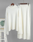 Women’s Loose Sweater & Split Skirt Set – Effortless Elegance for the Modern Socialite